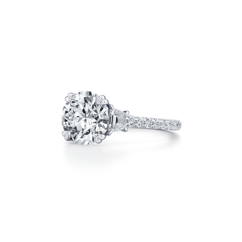 Elle Trapezoid Three Stone Lab Diamond Engagement Ring image 17