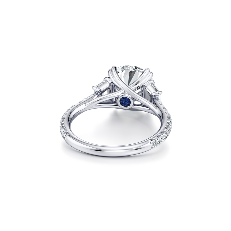 Elle Trapezoid Three Stone Lab Diamond Engagement Ring image 3