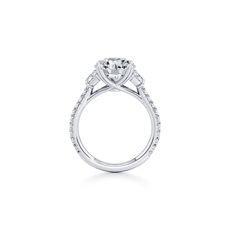 Elle Trapezoid Three Stone Lab Diamond Engagement Ring image 4