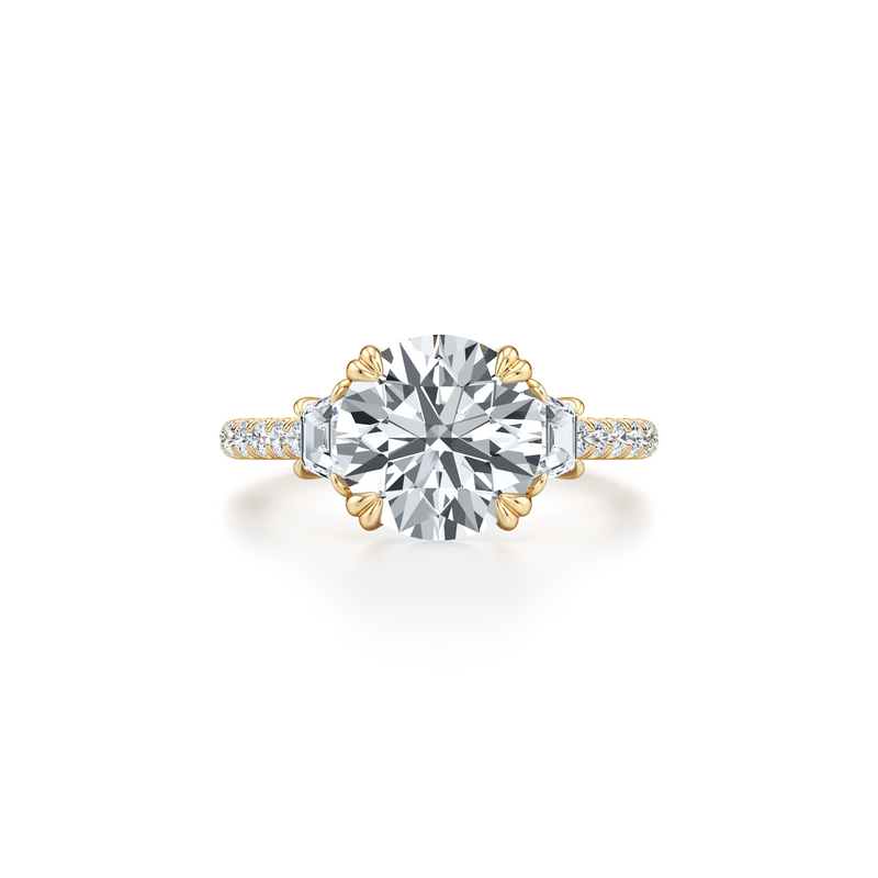Elle Trapezoid Three Stone Lab Diamond Engagement Ring image 6