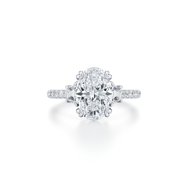 Elle Trapezoid Three Stone Lab Diamond Engagement Ring image 21