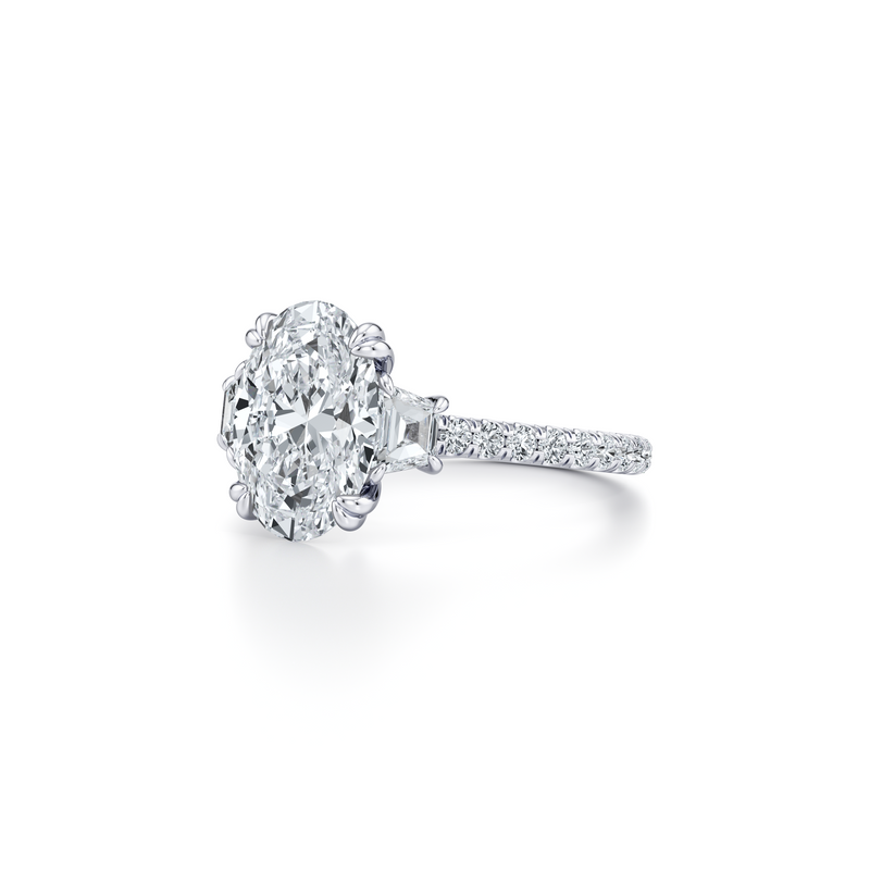 Elle Trapezoid Three Stone Lab Diamond Engagement Ring image 22