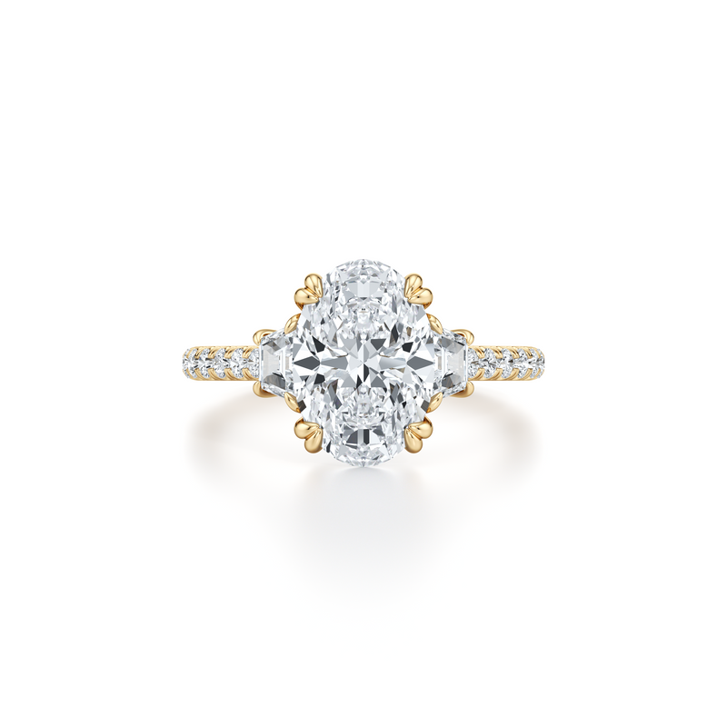 Elle Trapezoid Three Stone Lab Diamond Engagement Ring image 26