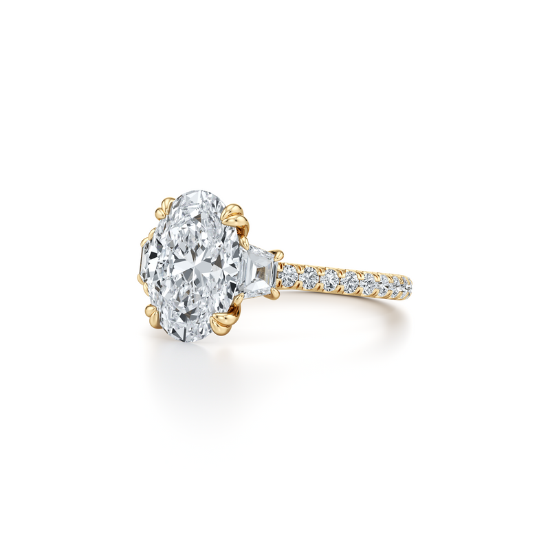Elle Trapezoid Three Stone Lab Diamond Engagement Ring image 27