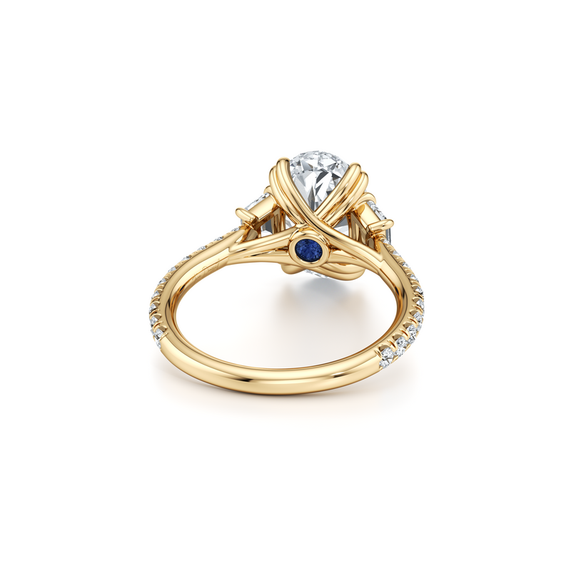 Elle Trapezoid Three Stone Lab Diamond Engagement Ring image 28