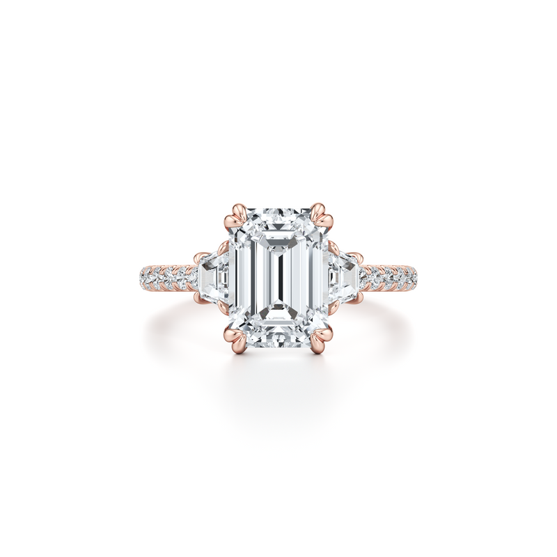 Elle Trapezoid Three Stone Lab Diamond Engagement Ring image 71