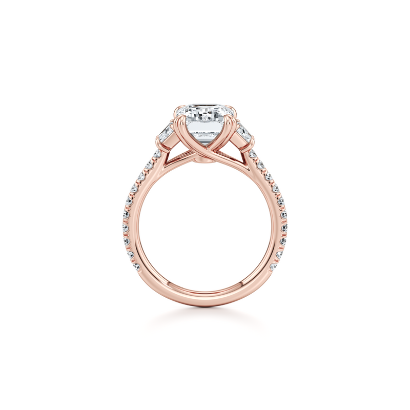 Elle Trapezoid Three Stone Lab Diamond Engagement Ring image 74