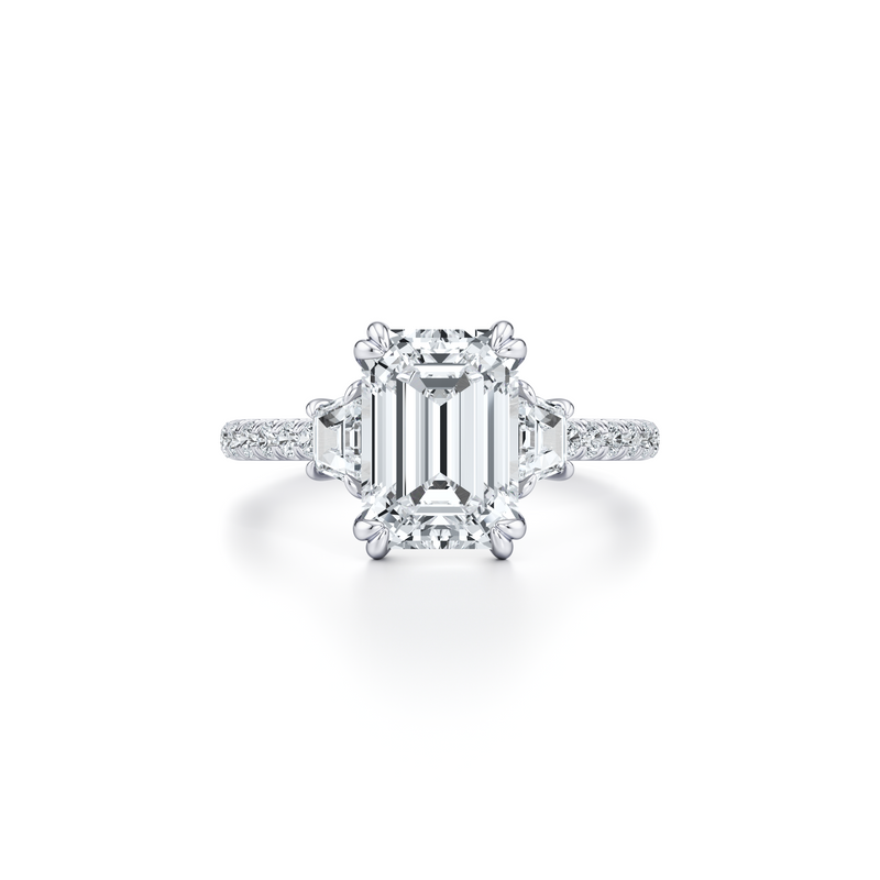 Elle Trapezoid Three Stone Lab Diamond Engagement Ring image 61