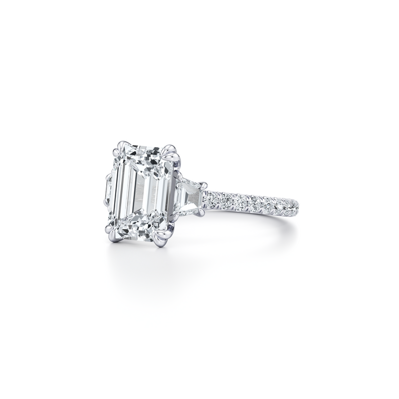 Elle Trapezoid Three Stone Lab Diamond Engagement Ring image 62
