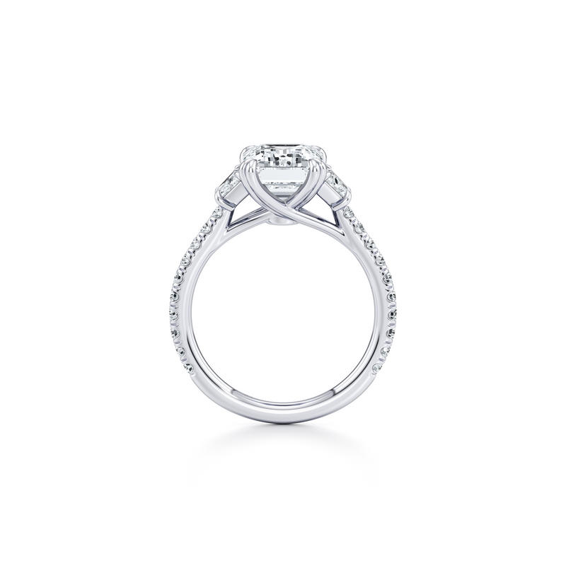 Elle Trapezoid Three Stone Lab Diamond Engagement Ring image 64