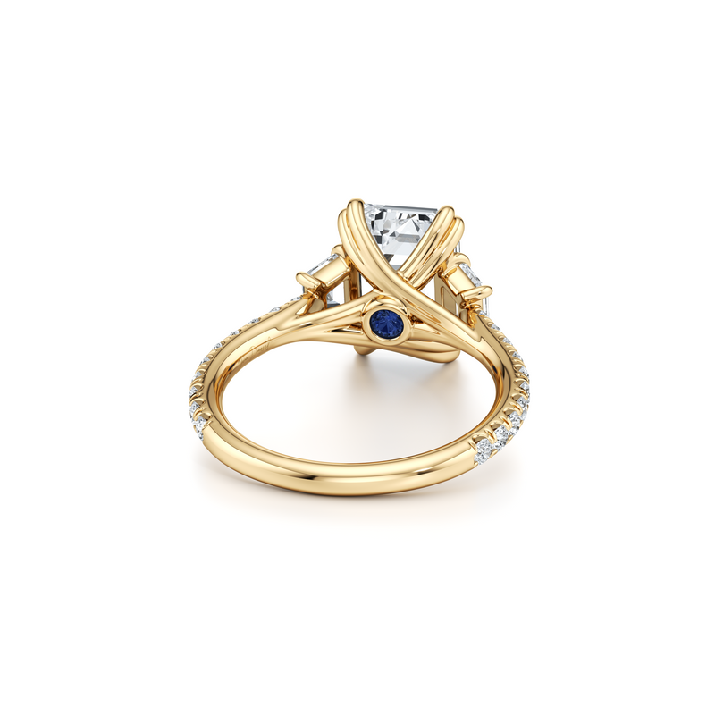 Elle Trapezoid Three Stone Lab Diamond Engagement Ring image 68