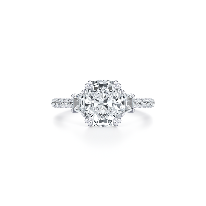 Elle Trapezoid Three Stone Lab Diamond Engagement Ring image 41