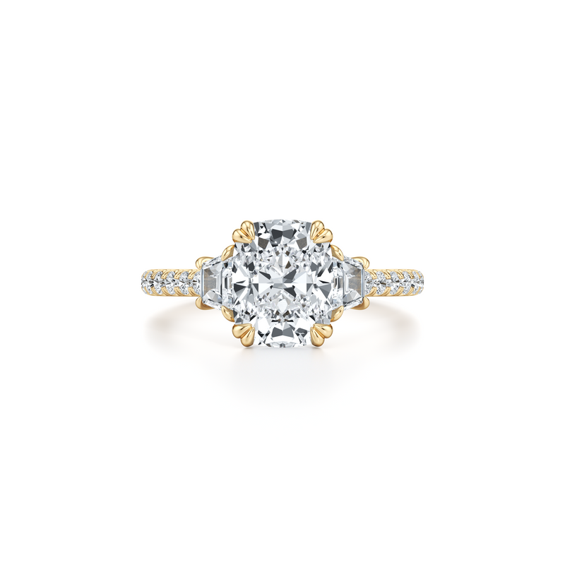 Elle Trapezoid Three Stone Lab Diamond Engagement Ring image 46
