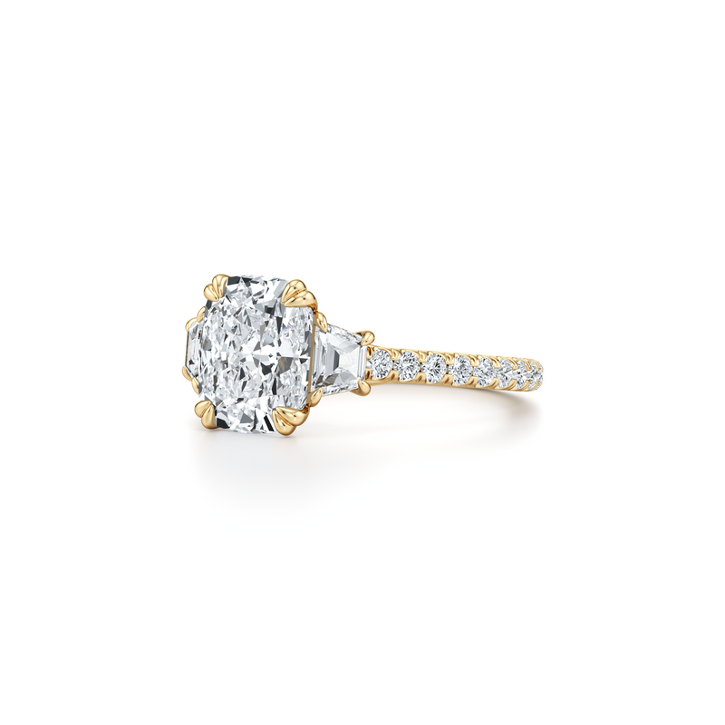 Elle Trapezoid Three Stone Lab Diamond Engagement Ring image 47