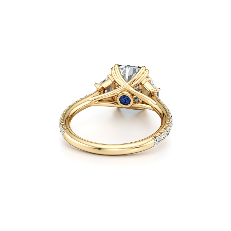 Elle Trapezoid Three Stone Lab Diamond Engagement Ring image 48