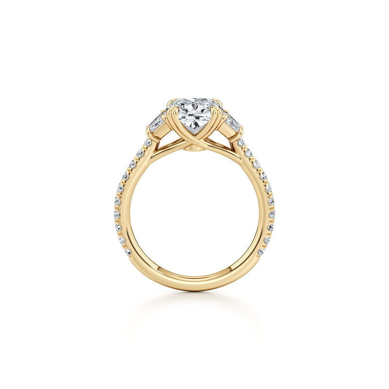 Elle Trapezoid Three Stone Lab Diamond Engagement Ring image 49