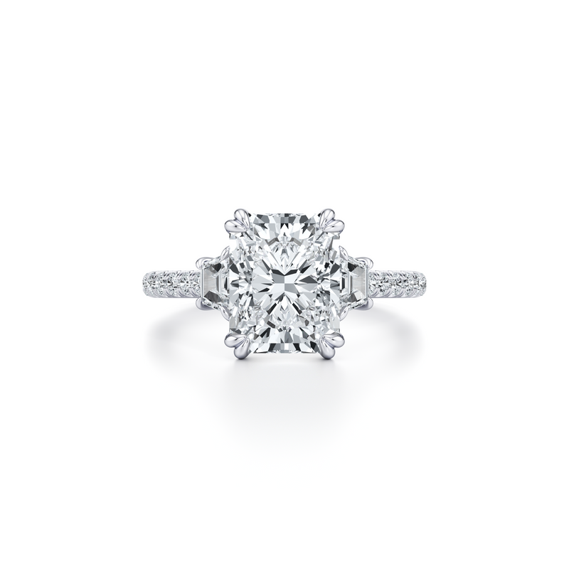 Elle Trapezoid Three Stone Lab Diamond Engagement Ring image 81