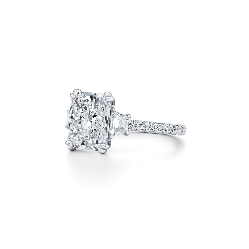 Elle Trapezoid Three Stone Lab Diamond Engagement Ring image 82