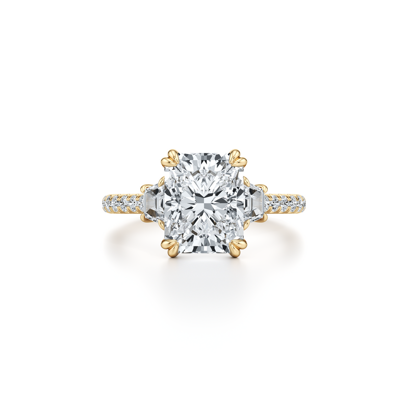 Elle Trapezoid Three Stone Lab Diamond Engagement Ring image 86