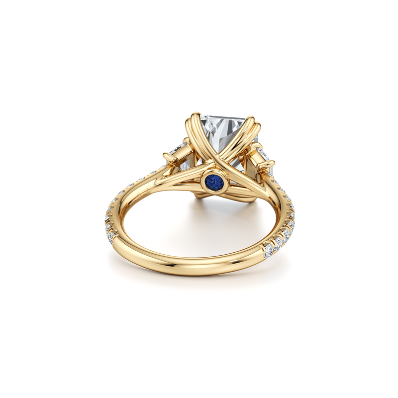 Elle Trapezoid Three Stone Lab Diamond Engagement Ring image 88