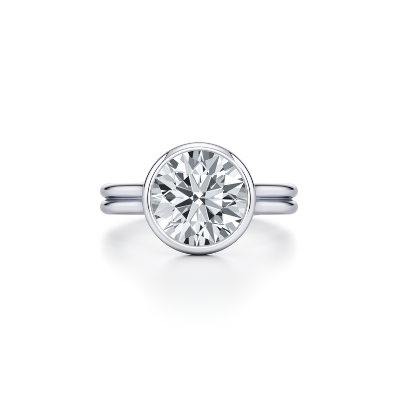 Elle Bezel Solitaire Lab Diamond Engagement Ring image 1