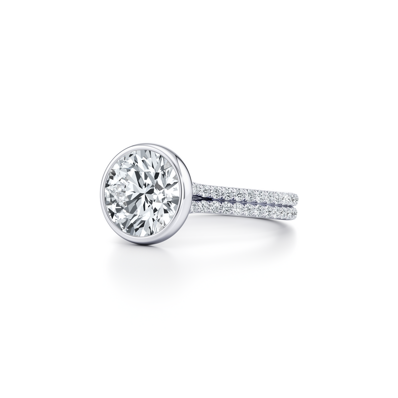 Elle Bezel Solitaire Lab Diamond Engagement Ring image 2