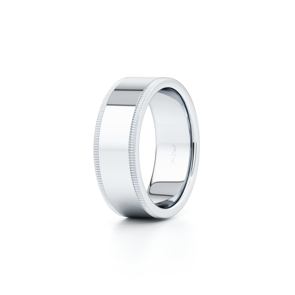 Modern Flat Men's Band With Milgrain image 9