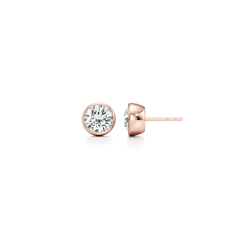 Bezel Set Lab Diamond Round Brilliant Studs image 8