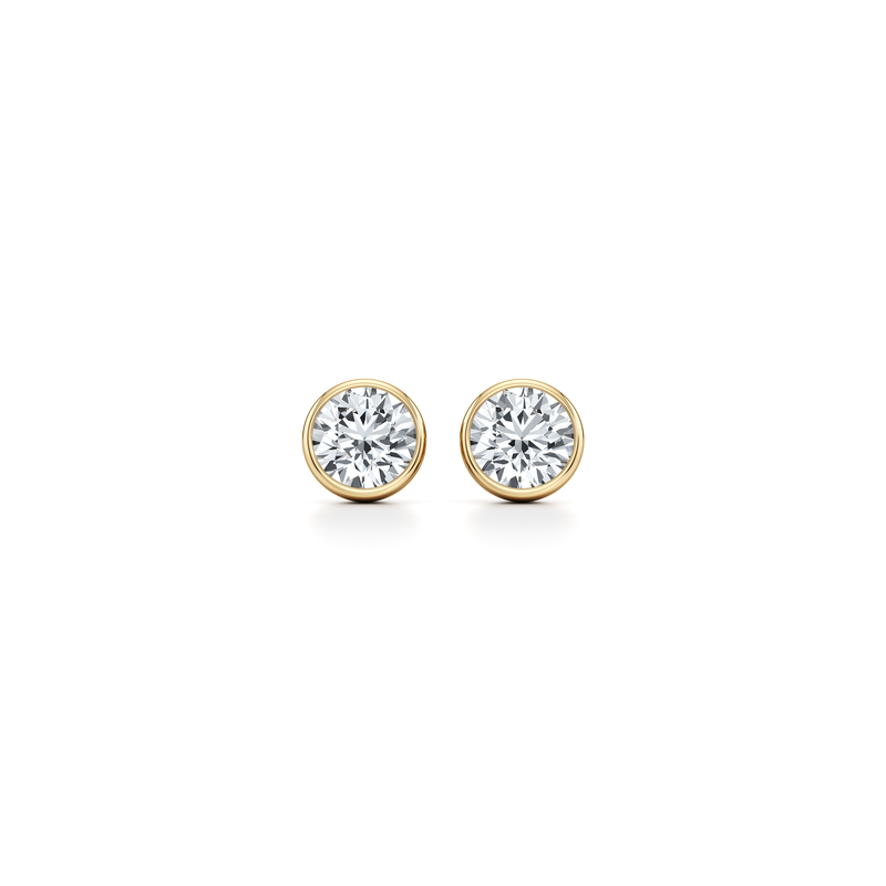 Bezel Set Lab Diamond Round Brilliant Studs image 4