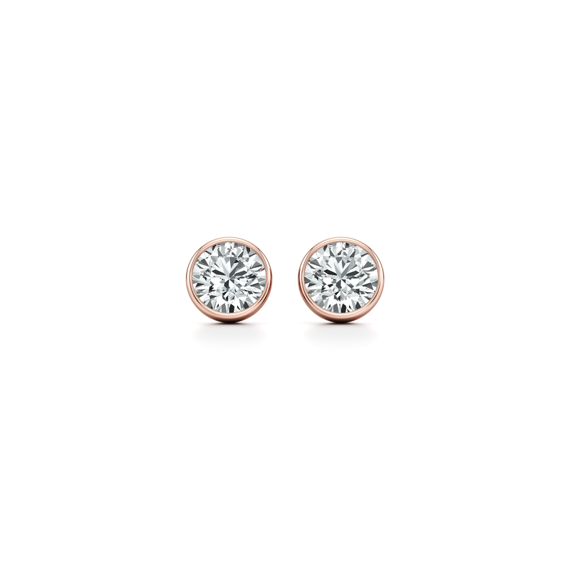 Bezel Set Lab Diamond Round Brilliant Studs image 19