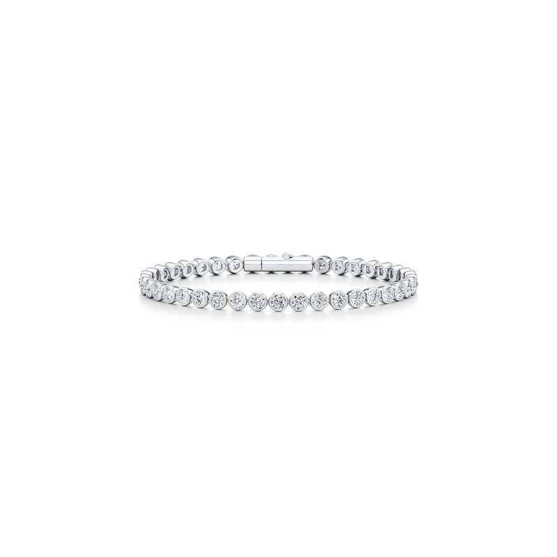 Bezel Set Round Brilliant Lab Diamond Tennis Bracelet image 1
