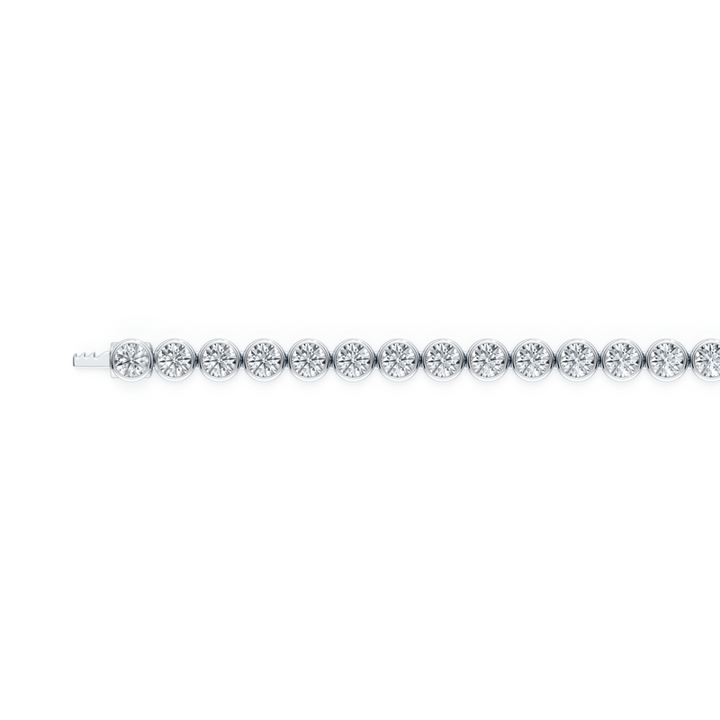 Bezel Set Round Brilliant Lab Diamond Tennis Bracelet image 4