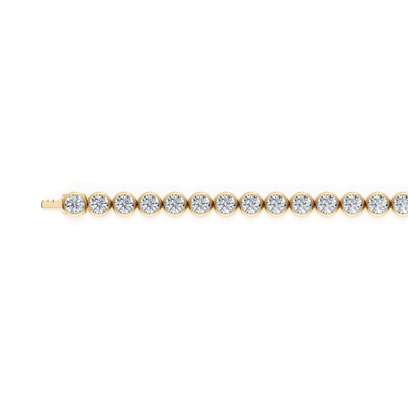Bezel Set Round Brilliant Lab Diamond Tennis Bracelet image 9