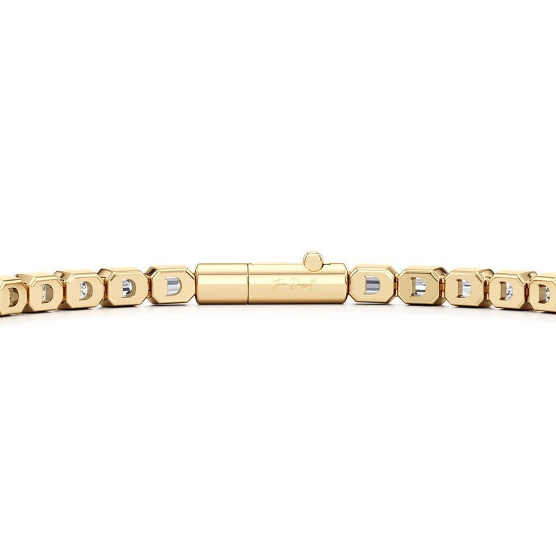 Bezel Set Emerald Lab Diamond Tennis Bracelet image 8