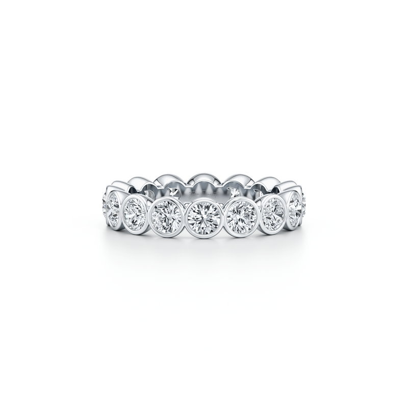Bezel Set Round Brilliant Lab Diamond Eternity Band image 2
