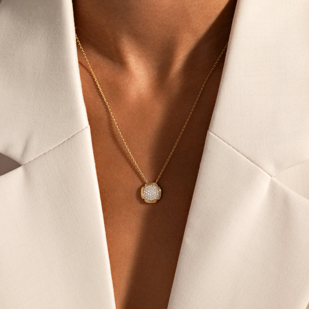 Dorée Lab Diamond Pavé Cushion Pendant image 16