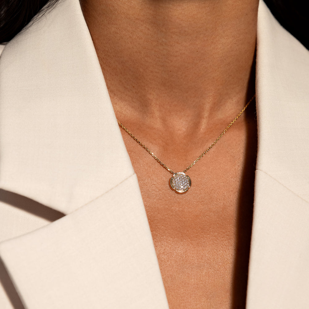 Dorée Lab Diamond Pavé Round Pendant image 16