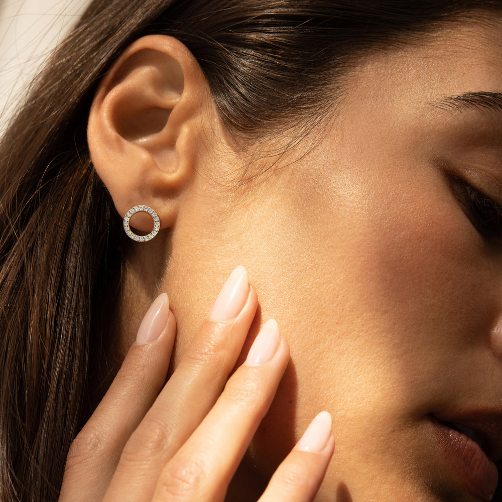 Audrey Front Hoop Lab Diamond Pavé Earrings image 8