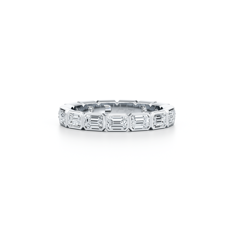 Bezel Set Emerald Lab Diamond Eternity Band image 2