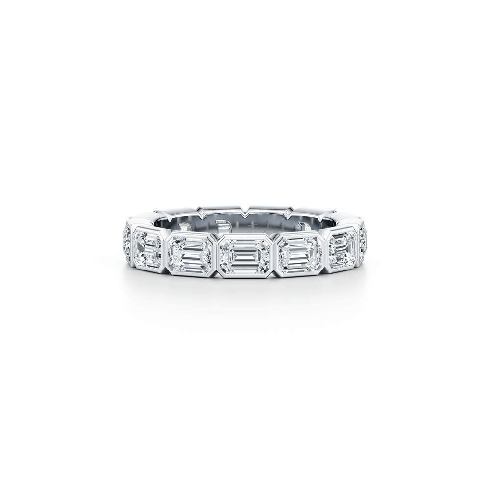 Bezel Set Emerald Lab Diamond Eternity Band image 16