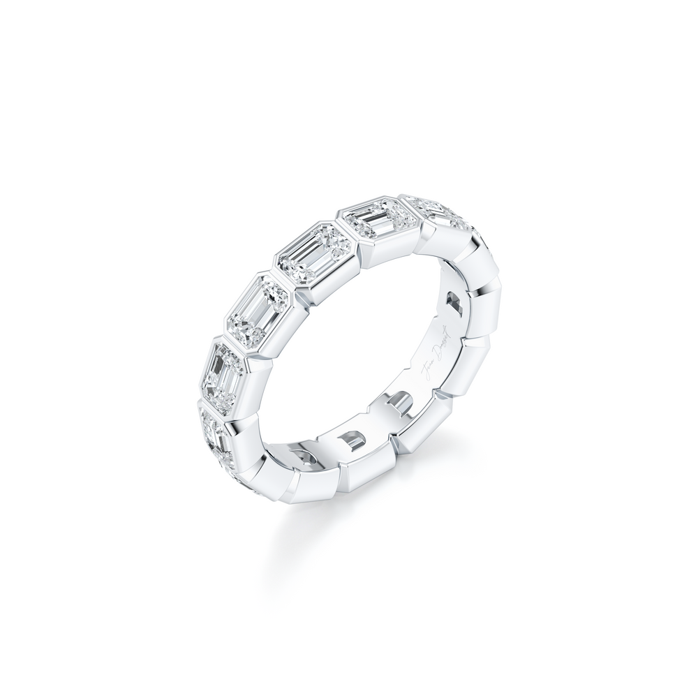 Bezel Set Emerald Lab Diamond Eternity Band image 15