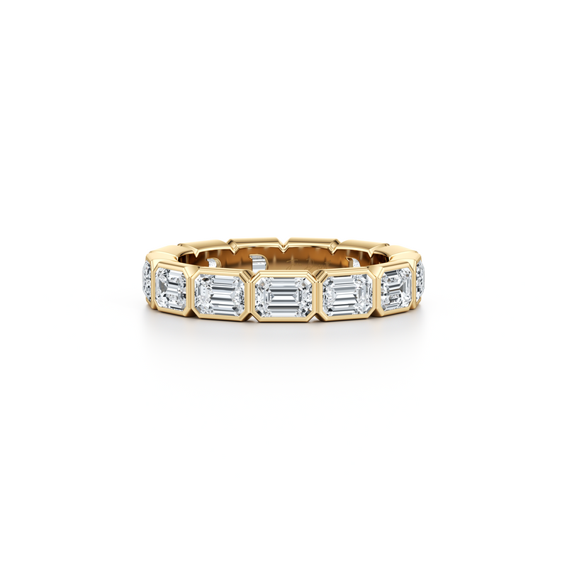 Bezel Set Emerald Lab Diamond Eternity Band image 12