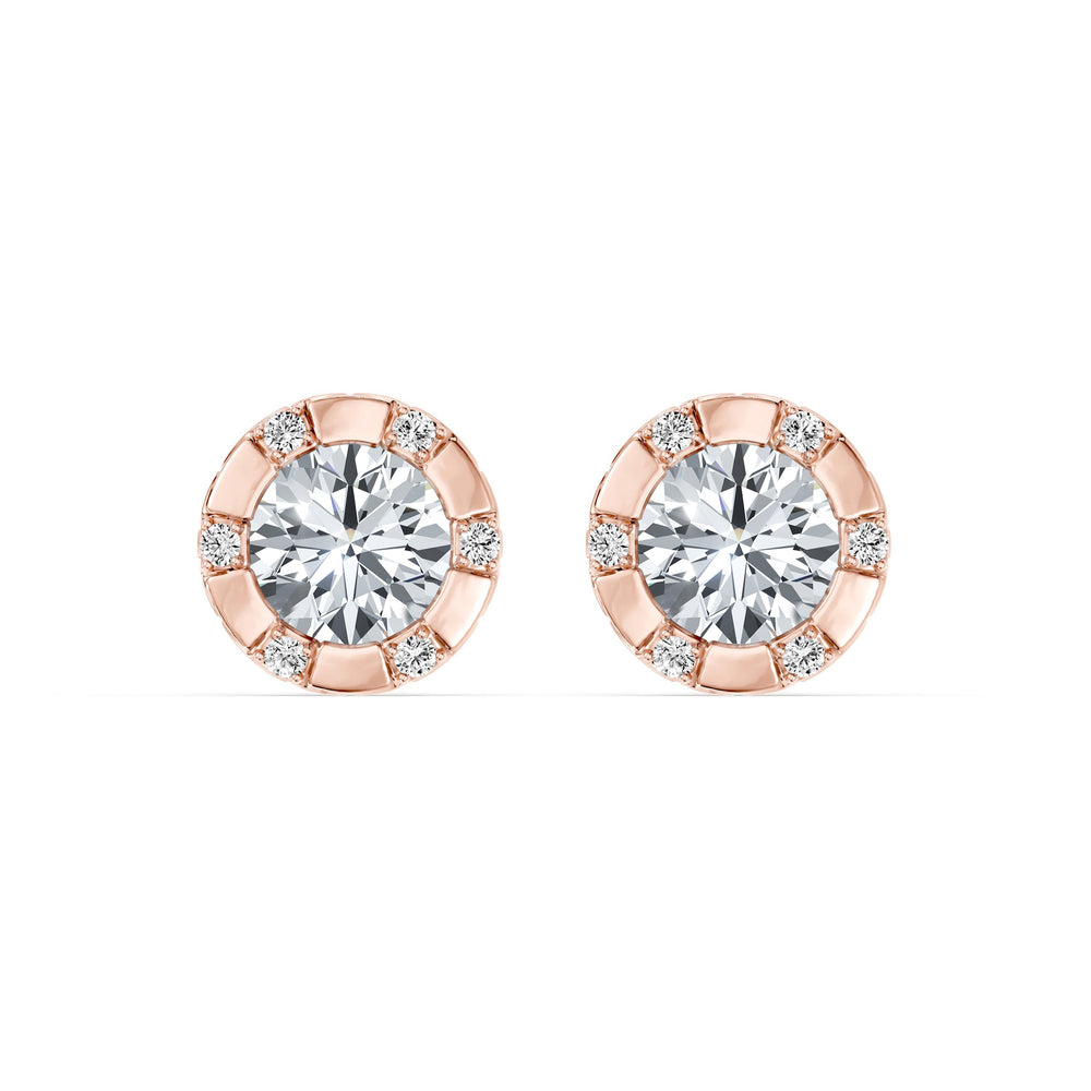 Soho Bezel Lab Diamond Round Brilliant Studded Studs image 19