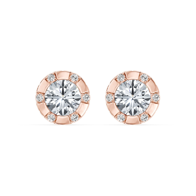 Soho Bezel Lab Diamond Round Brilliant Studded Studs image 19
