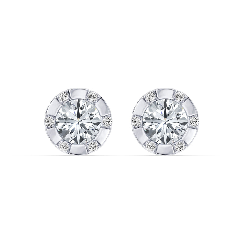 Soho Bezel Lab Diamond Round Brilliant Studded Studs image 13