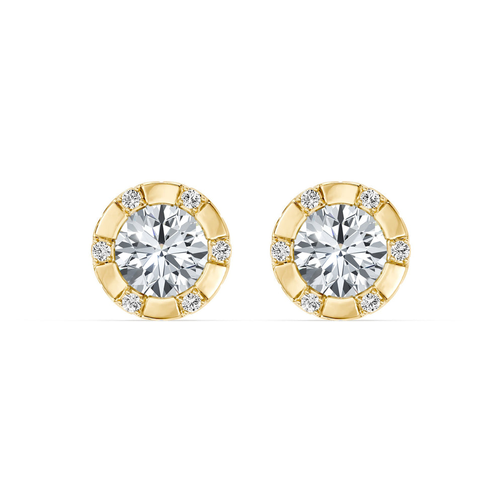 Soho Bezel Lab Diamond Round Brilliant Studded Studs image 16