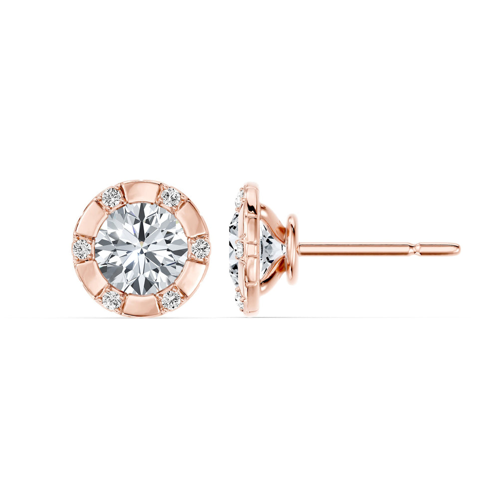 Soho Bezel Lab Diamond Round Brilliant Studded Studs image 20