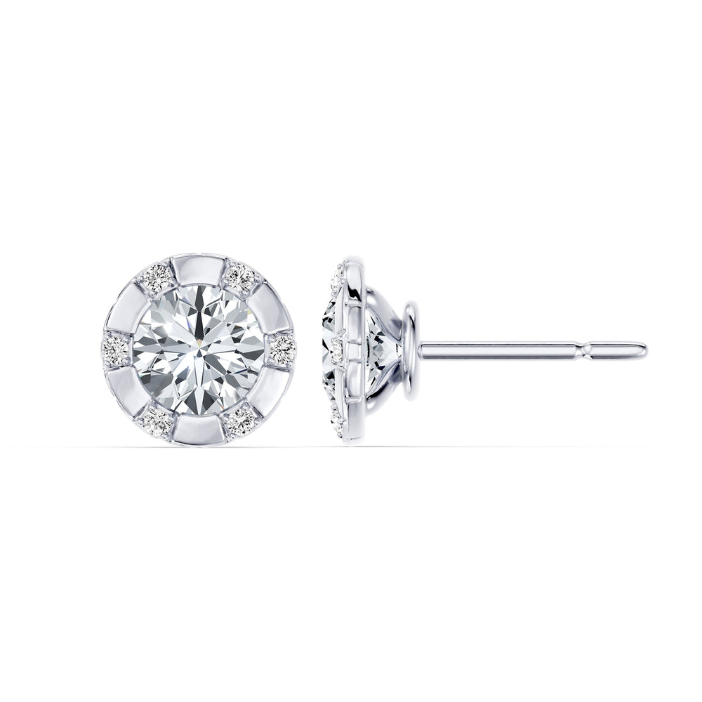 Soho Bezel Lab Diamond Round Brilliant Studded Studs image 14