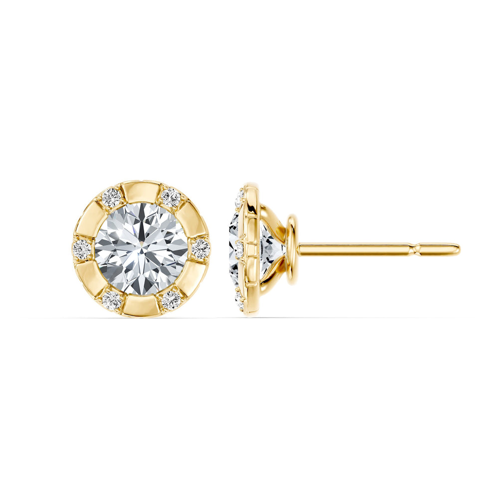 Soho Bezel Lab Diamond Round Brilliant Studded Studs image 17