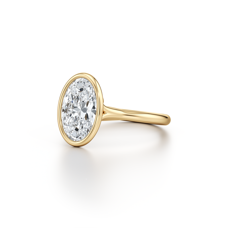 Elle Bezel Oval Cut Solitaire Lab Diamond Engagement Ring image 2